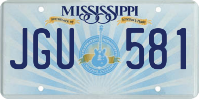 MS license plate JGU581