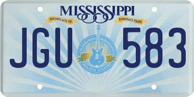 MS license plate JGU583