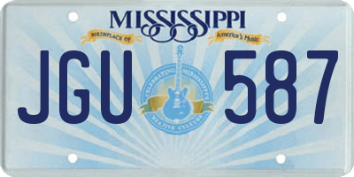 MS license plate JGU587