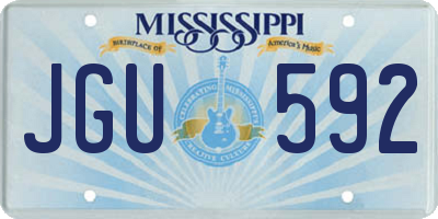 MS license plate JGU592