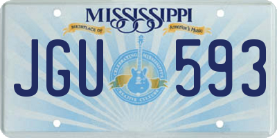 MS license plate JGU593