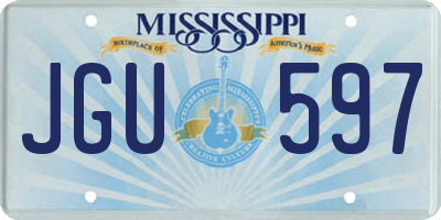 MS license plate JGU597