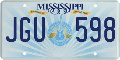 MS license plate JGU598