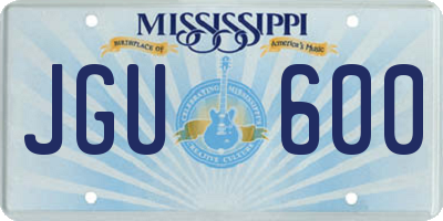 MS license plate JGU600