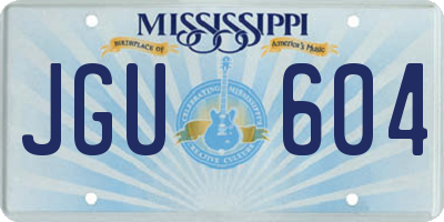 MS license plate JGU604