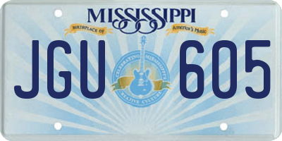 MS license plate JGU605