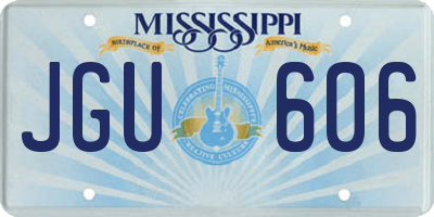 MS license plate JGU606