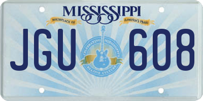 MS license plate JGU608