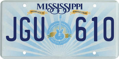MS license plate JGU610