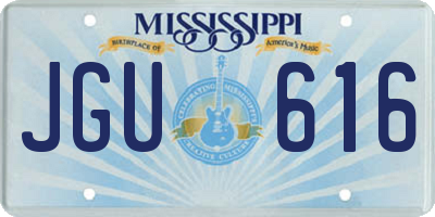 MS license plate JGU616