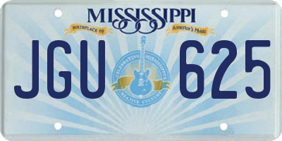 MS license plate JGU625