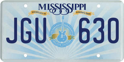 MS license plate JGU630