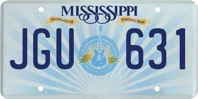MS license plate JGU631