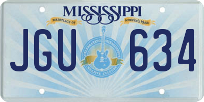 MS license plate JGU634