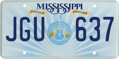 MS license plate JGU637
