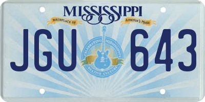 MS license plate JGU643