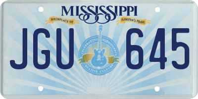 MS license plate JGU645
