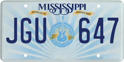 MS license plate JGU647