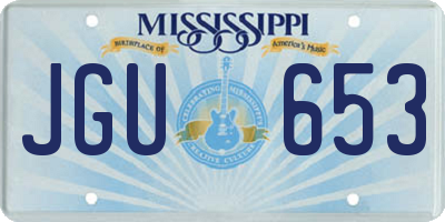 MS license plate JGU653