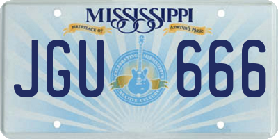 MS license plate JGU666