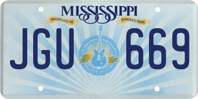 MS license plate JGU669