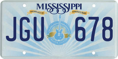 MS license plate JGU678