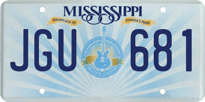 MS license plate JGU681