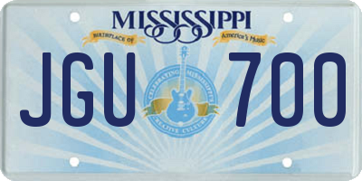 MS license plate JGU700