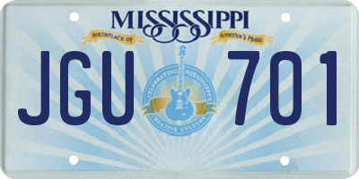 MS license plate JGU701