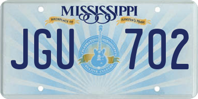MS license plate JGU702