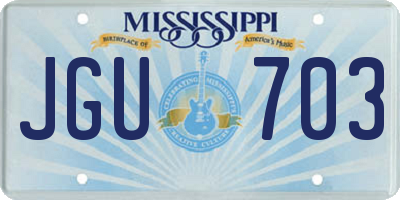 MS license plate JGU703