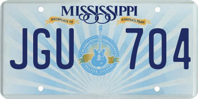 MS license plate JGU704
