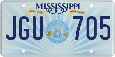 MS license plate JGU705