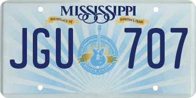 MS license plate JGU707