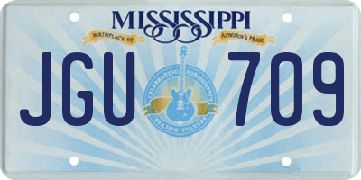 MS license plate JGU709