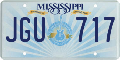 MS license plate JGU717