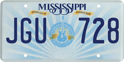 MS license plate JGU728