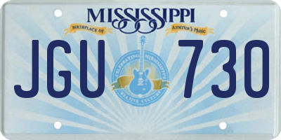 MS license plate JGU730