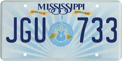 MS license plate JGU733