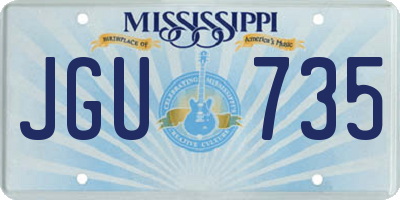 MS license plate JGU735