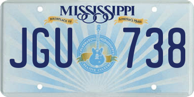 MS license plate JGU738