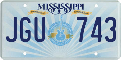 MS license plate JGU743