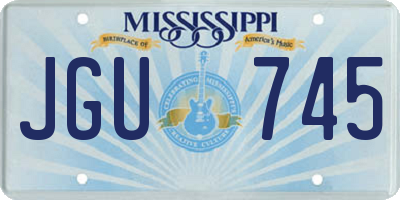 MS license plate JGU745