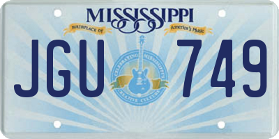 MS license plate JGU749