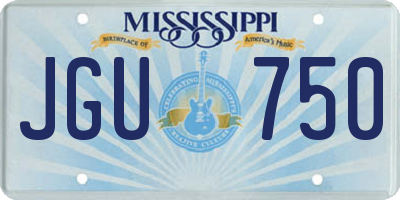 MS license plate JGU750