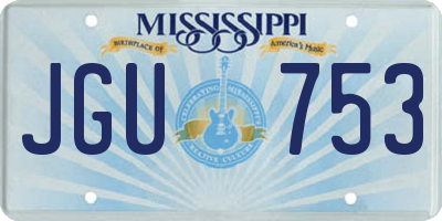 MS license plate JGU753