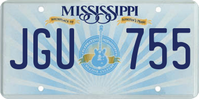 MS license plate JGU755