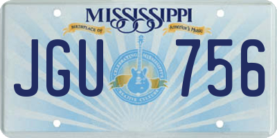 MS license plate JGU756