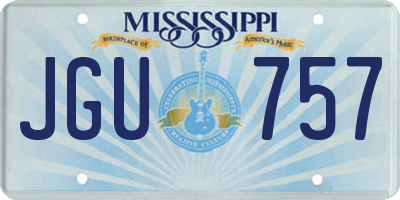 MS license plate JGU757