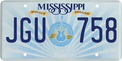 MS license plate JGU758